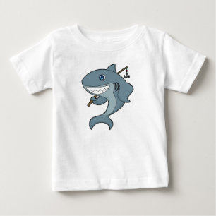 Shark Fishing Fisher Finshing rod Baby T-Shirt
