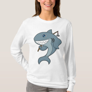 Shark Fishing Fisher Finshing rod T-Shirt
