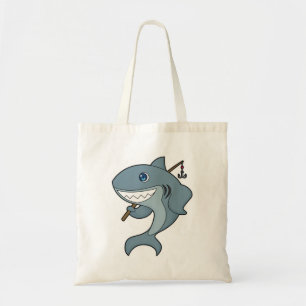 Shark Fishing Fisher Finshing rod Tote Bag