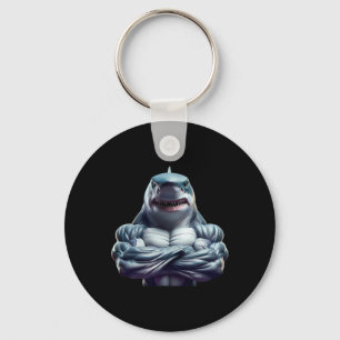 Shark Flexing Fan Lover Bodybuilding Cool Gym Work Keychain