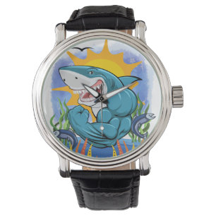 Shark Flexing Muscles Sea Life Sunshine Watch