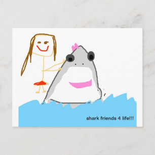 shark friends postcard