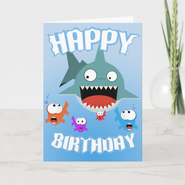 Shark Fun Birthday Card (Front)
