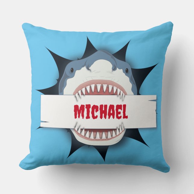 Shark Funny Personalized  Throw Pillow (Front)