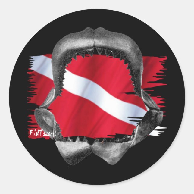 Shark Gear by Divers Den Classic Round Sticker (Front)