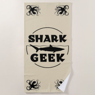Shark Geek Design For Shark Lovers Beach Towel