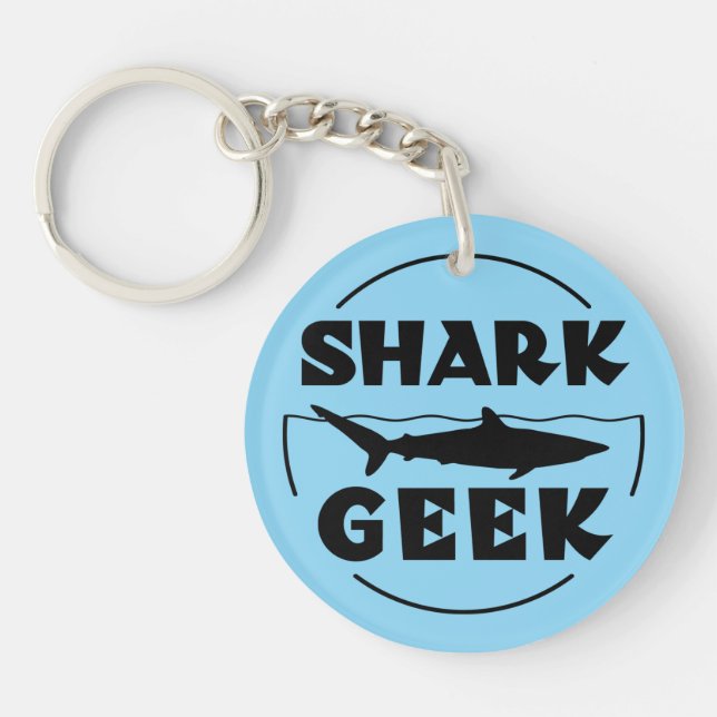 Shark Geek Design For Shark Lovers Keychain (Front)