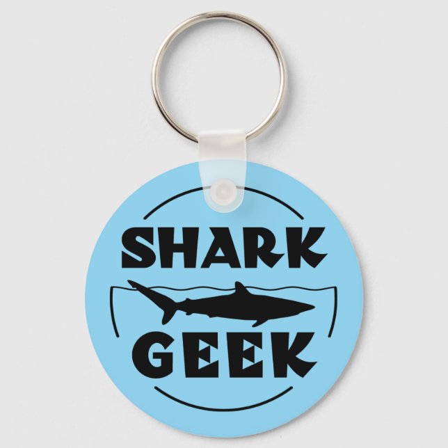 Shark Geek Design For Shark Lovers Keychain (Front)