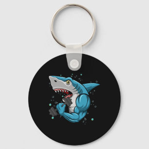 Shark Gym Powerlifting Weightlifting Bodybuilding  Keychain