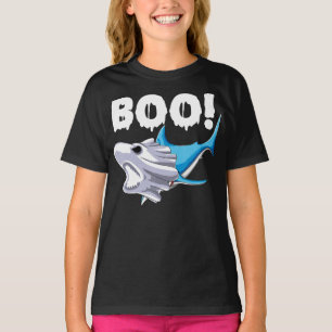 shark halloween  boo ghost shark gift boys mens T-Shirt