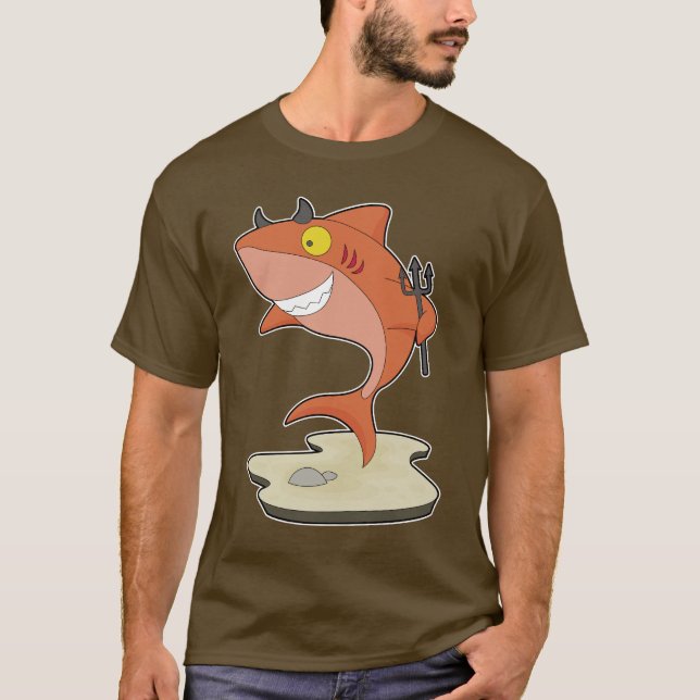 Shark Halloween Devil T-Shirt (Front)