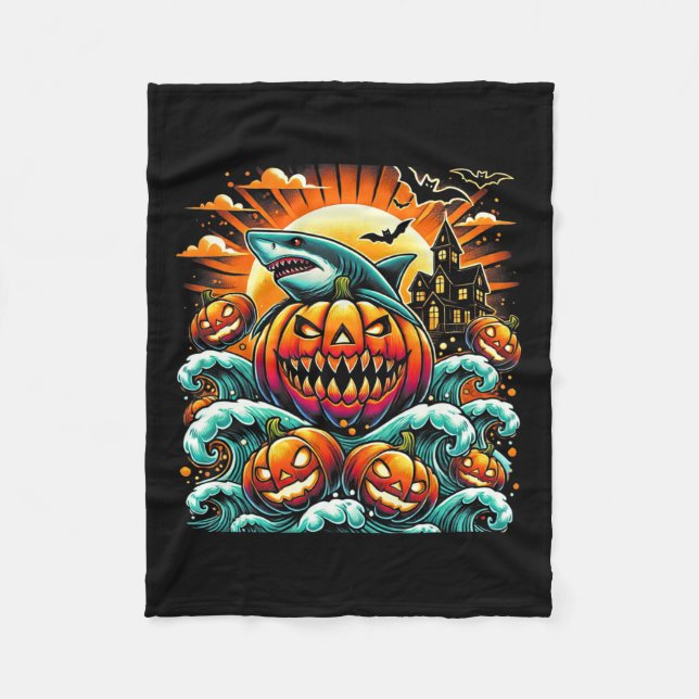 Shark Halloween  Fleece Blanket (Front)