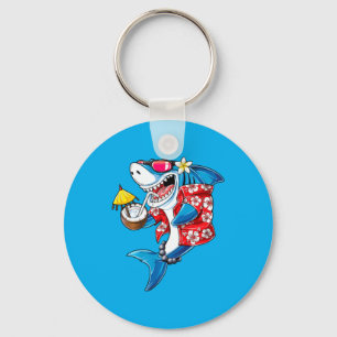 Shark Hawaiian Funny Aloha Hawaii Beach Shark Keychain