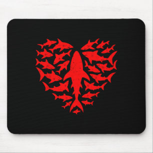 Shark Heart Ocean Funny Valentines Day Men Women K Mouse Pad