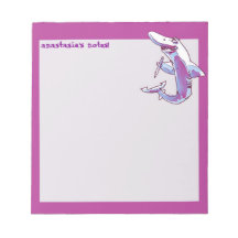 shark holds pencil funny cartoon customizable