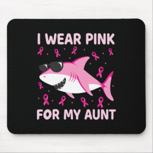 Shark I Wear Pink For My Aunt Breast Cancer Kids B Mouse Pad