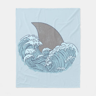 Shark illustration fleece blanket