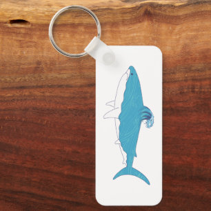 Shark Illustration With Name Keychain