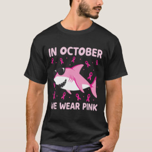 Shark In October We Wear Pink Breast Cancer Kids B T-Shirt