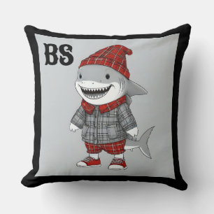 shark in Scottish Disguise – charming tartan shark Throw Pillow