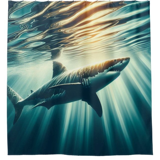 Shark in the deep blue sea & sunlight (Front)