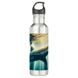 Shark in the deep blue sea & sunlight 710 ml water bottle