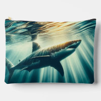 Shark in the deep blue sea & sunlight