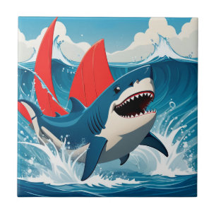 Shark in the Ocean  Tile