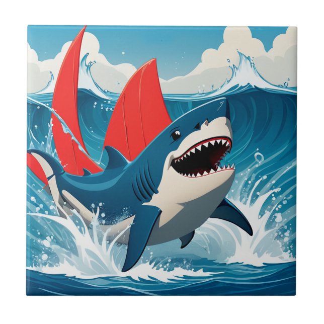 Shark in the Ocean  Tile (Front)