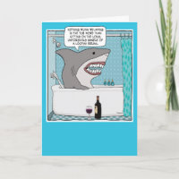 Shark In Tub Has Pain in the Butt Funny Birthday