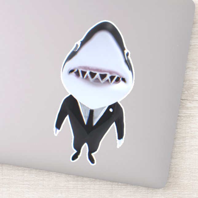 Shark in tux classy cute sticker (Detail)