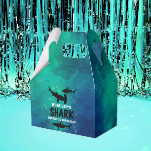 Shark Infested Any Age Birthday Party Favour Box