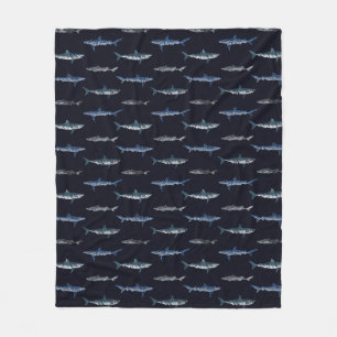 Shark Invasion Pattern Fleece Blanket