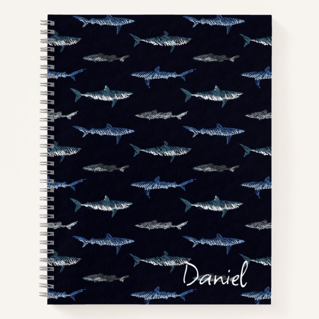 Shark Invasion Pattern Notebook (Front)