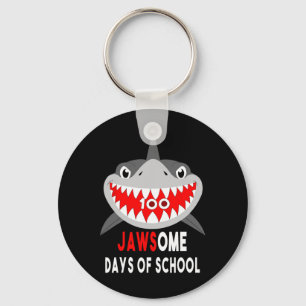 Shark Jawesome 100 Days School Cute Fun Gift Outfi Keychain