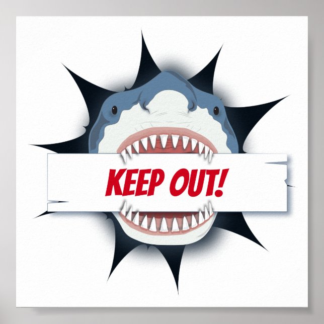 Shark Keep Out Sign (Front)