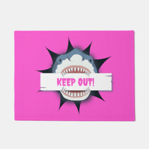 Shark Keep Out Warning Editable Doormat