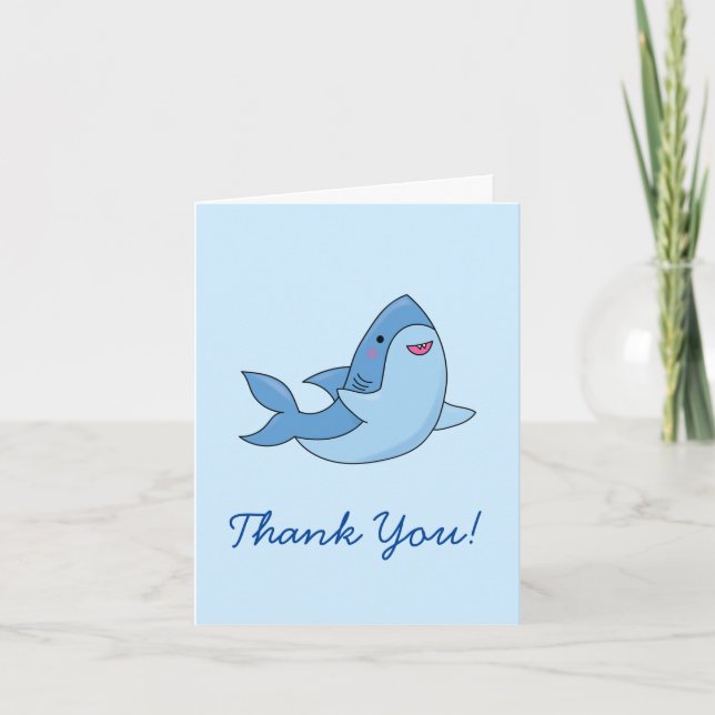 Shark Kid Cute Kawaii Merci Cartes fixes (Devant)