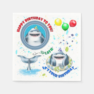 Shark Kids Birthday Party Napkin
