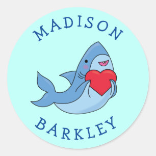 Shark Kid's Cute Kawaii Envelope Seal Stickers