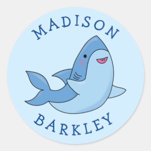 Shark Kid's Cute Kawaii Envelope Seal Stickers