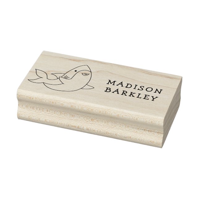 Shark Kid's Cute Kawaii Name Rubber Stamp (Stamp)