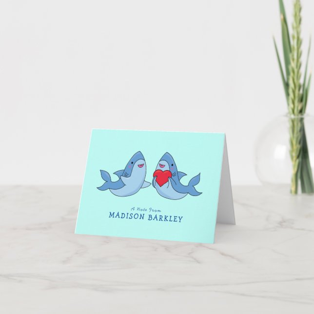 Shark Kid's Cute Stationary Cards (Front)