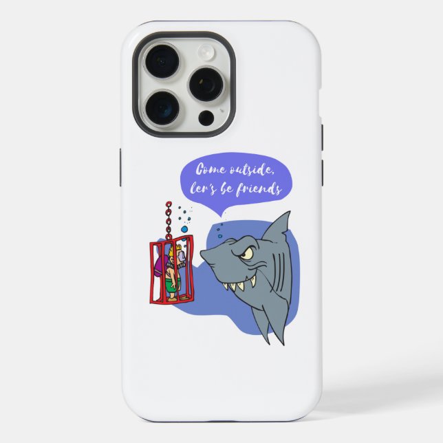 shark, let's be friends iPhone case (Back)