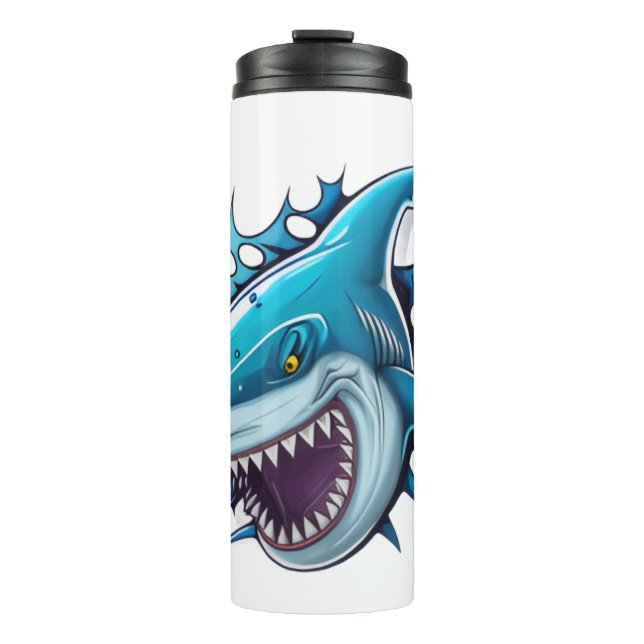 Shark logo T-Shirt Thermal Tumbler (Front)