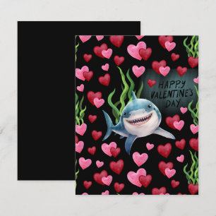 Shark Love Valentine’s Day Card in Black