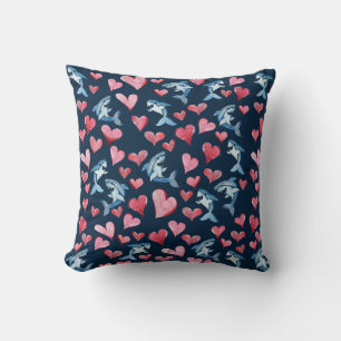 Shark Lover Card Throw Pillow