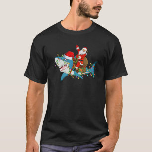 Shark Lover Family Matching Santa Riding Shark Chr T-Shirt