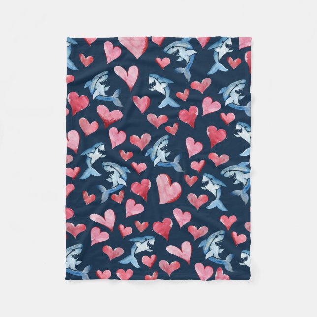 Shark Lover Fleece Blanket (Front)