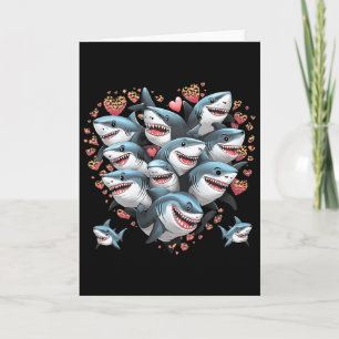 Shark Lovers Marine Divers Sharks Forming A Heart  Card